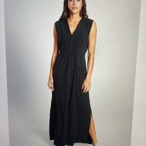 Athleta Marlow, maxi dress black, small, petite, has pockets